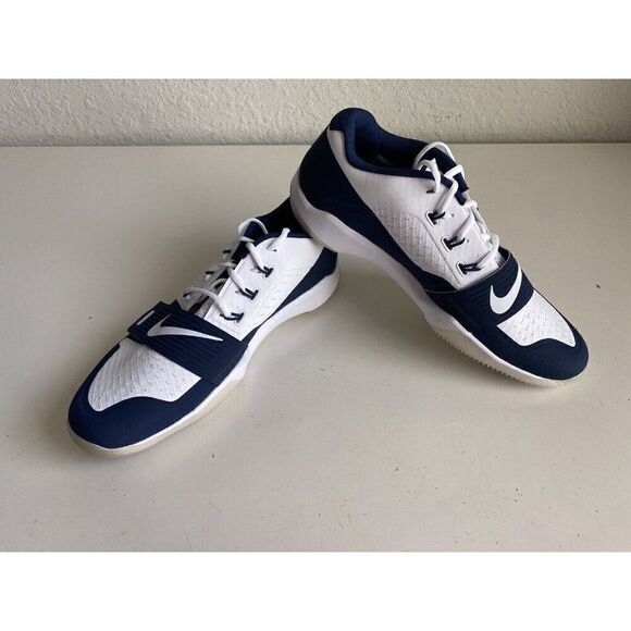 Nike Alpha Menace Turf Low Football Cleats BV3997-100 White Blue Men’s Sz 14.5 - Picture 1 of 12